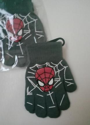 Дитячі одинарні рукавички з начосом всередині для хлопців 4-6 років, супергерой...