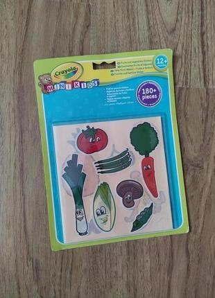 Детские стикеры, наклейки овощи,фрукты набор 180шт. crayola. очень интересные и классные