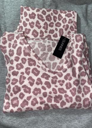 Надзвичайно м’якенький домашній костюм в леопардовий принт рожевого кольору