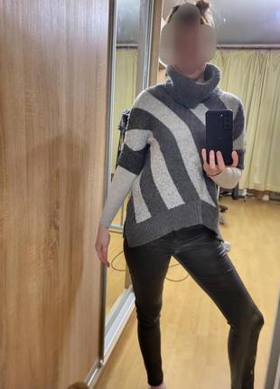 Пуловер вовна светр в смужку безрукавка шерстяной свитер жилет джемпер10 фото