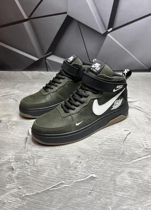 Зимние мужские ботинки nike black green мех) 40-41-43-44-451 фото