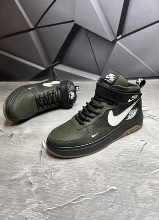 Зимние мужские ботинки nike black green мех) 40-41-43-44-453 фото