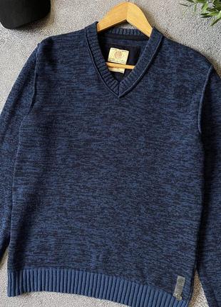 Чоловічий темний синій теплий вовняний светр пуловер replay вовна оригінал розмір l3 фото