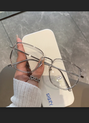 Прозорі іміджеві окуляри антиблікові білі