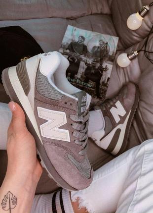 Зручні жіночі кросівки new balance 574 в сірому кольорі (весна-літо-осінь)😍