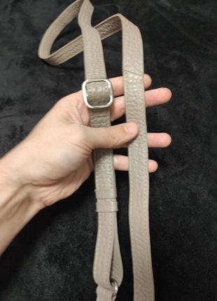 Черный кожаный ремень для сумки пояс ручка на плече серый ремень сумочки кожаный2 фото