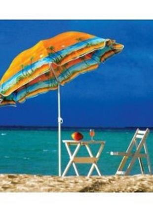 Удобный пляжный зонт с наклоном anti-uv пальмы 2 метра в чехле3 фото