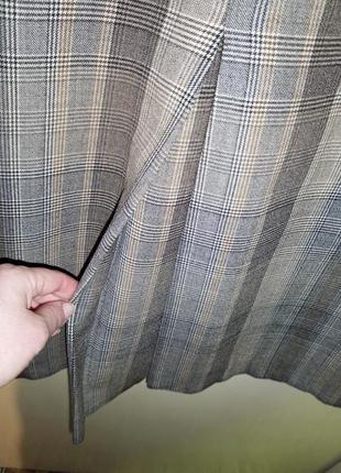 Италия,шерстяная 96%,стрейч,тёплая юбка в клетку (фото9),большого размера,italy,evenement3 фото