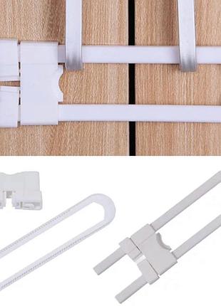 Замок u образный для дверей (белый) . цена указана за набор  3 шт