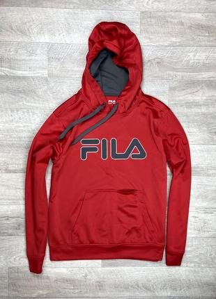 Fila кофта балахон s размер флисовая красная с лого оригинал