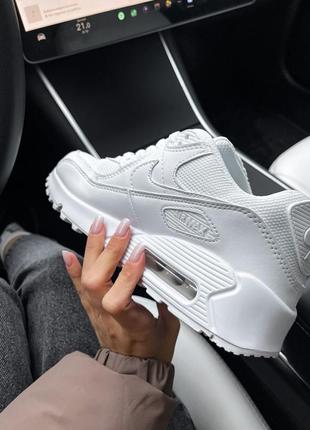 Кросівки жіночі / чоловічі білі nike air max 90 white4 фото