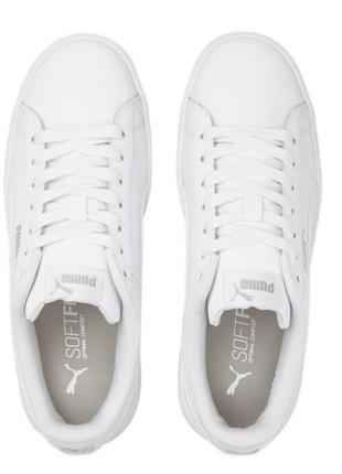 Белые кожаные кеды puma women's vikky v3 leather sneakers7 фото