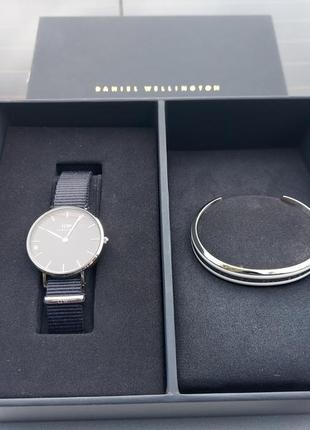 Набір годинник і браслет різні daniel wellington original нейлоновий шкіряний браслет7 фото