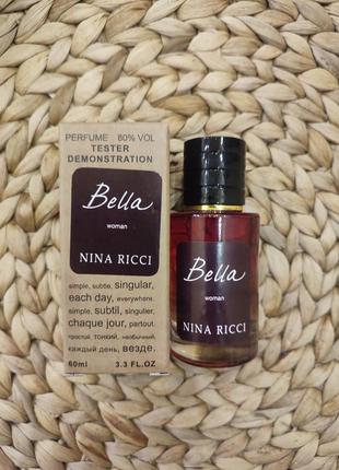 Парфюм стойкий,парфюмированная вода nina ricci bella tester lux, женский, 60 мл