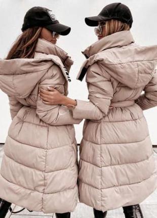 Жіноче пальто з капюшоном  50_01/ мр 11 куртка довга зима (42-44 46-48 50-52  великі розміри батал )7 фото