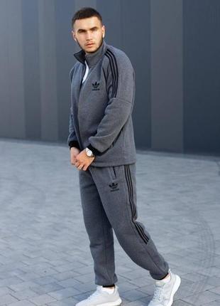 Зима ❄️ теплый спортивный костюм на флисе adidas1 фото