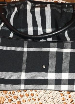Большая винтажная сумка потальонка в стиле бренда, принт клетка8 фото