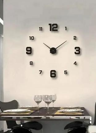 Годинник настінний метал цифри на липучці мінімалізм часы настенные 🖤 black friday sale розпродаж1 фото