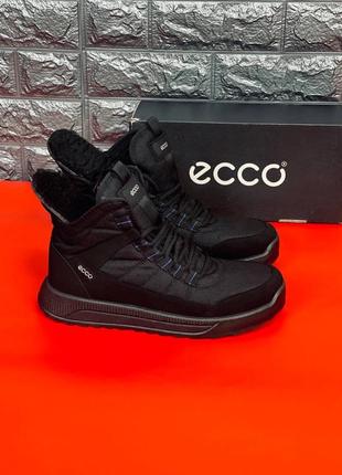 Ecco зимові термо черевики чорні чоловічі розміри 40-456 фото