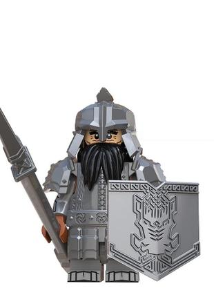 Фігурка воїна лицаря гнома з списом володарів кілець