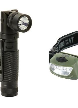M-tac комплект ліхтар налобний ліхтар ручний поворотний г-образний хімсвітло