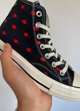 Кеди converse chuck 70 embroidered lips  black a01600c2 фото