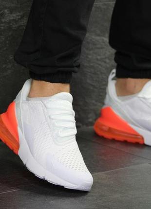 Кроссовки мужские nike air max 270, белые с оранжевым (размер 42,43,44)