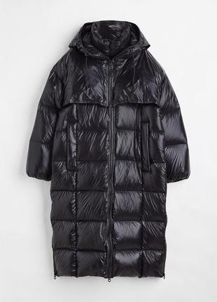 Натуральный длинный оверсайз пуховик h&m premium 11065190026 фото