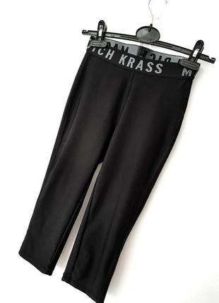 Daniel aminati спортивные штаны капри укороченные компрессионные лосины чёрные женские 40 42