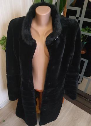 Шуба из мутона с норкой 42-44 размер