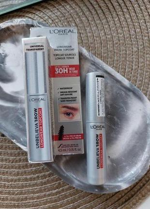 Новый стойкий гель для бровей прозрачный l'oreal paris unbelieva'brow 00 прозрачный, 4.5 мл2 фото