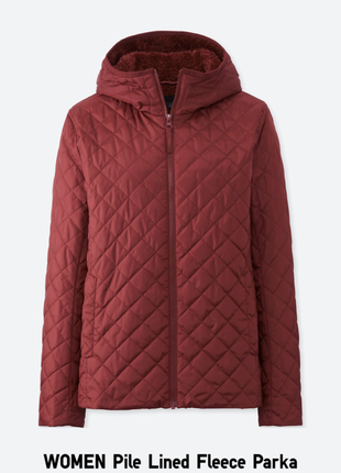 Женская укороченная стёганая демисезонная куртка uniqlo jacket nylon shell sherpa lined womens xs