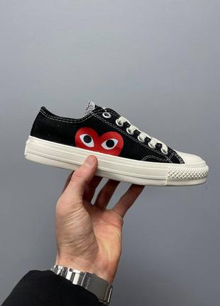 Кеди comme des garçons play x converse low ‘black’2 фото