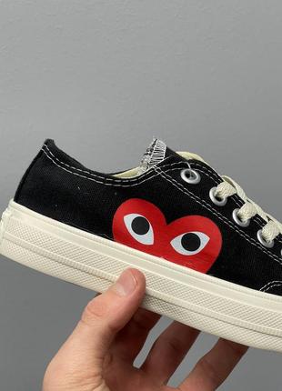 Кеди comme des garçons play x converse low ‘black’6 фото