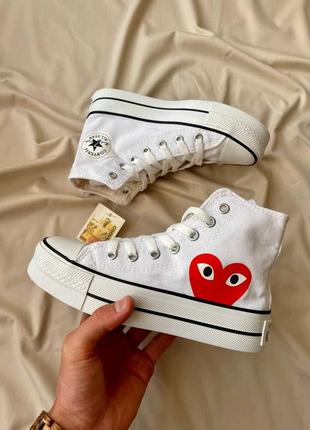 Кеди comme des garçons play x converse ‘white’6 фото