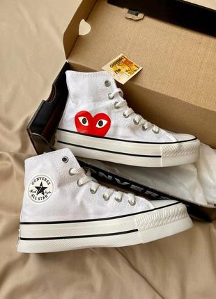 Кеди comme des garçons play x converse ‘white’