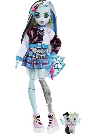 Лялька монстер хай френкі штейн з аксесуарами та вихованцем monster high frankie stein hhk53