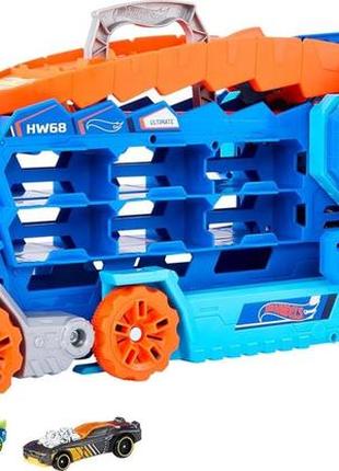 Мега-транспортер hot wheels неймовірний ті-рекс 2 в 1 ultimate hauler t-rex (hng50)1 фото