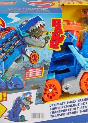 Мега-транспортер hot wheels неймовірний ті-рекс 2 в 1 ultimate hauler t-rex (hng50)2 фото