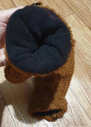 Перчатки коричневые тедди, варежки барашка5 фото
