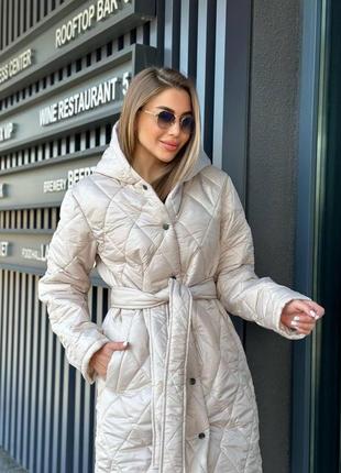Жіноче стьобане пальто з капюшоном 128 куртка весна/ осінь ( 42-44, 46-48, 50-52  великі розміри батал)5 фото