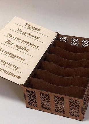 Шкатулка семейный бюджет для денег семейная копилка из дерева коробочка для денег