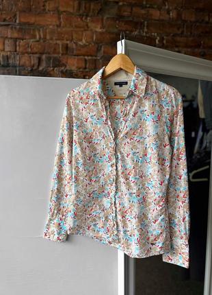 Tommy hilfiger women’s long sleeve floral printed 49 shirt женская рубашка