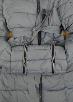 Женское зимнее пальто пуховик miss sun с сумкой муфтой цвет синий размер xl4 фото
