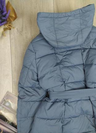 Женское зимнее пальто пуховик miss sun с сумкой муфтой цвет синий размер xl6 фото