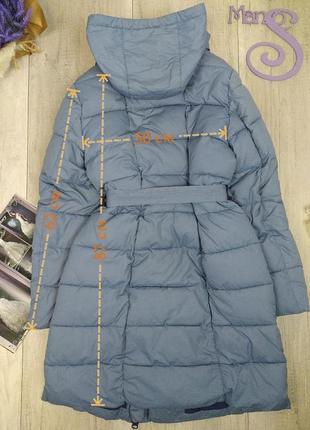 Женское зимнее пальто пуховик miss sun с сумкой муфтой цвет синий размер xl9 фото