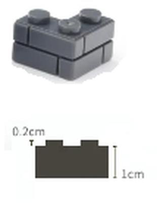 Конструктор угловой серый строительный кубик блок 10 шт