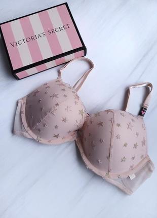 Бюстгальтер классический с вишивкой звездочек victoria's secret пудровый а-84 36b/80b3 фото