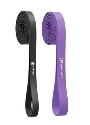 Резинові петлі для тренувань u-powex up_1072 power band набір 2шт. black/purple (9-39kg)