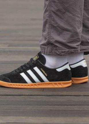 Мужские кроссовки adidas hamburg black white 424 фото